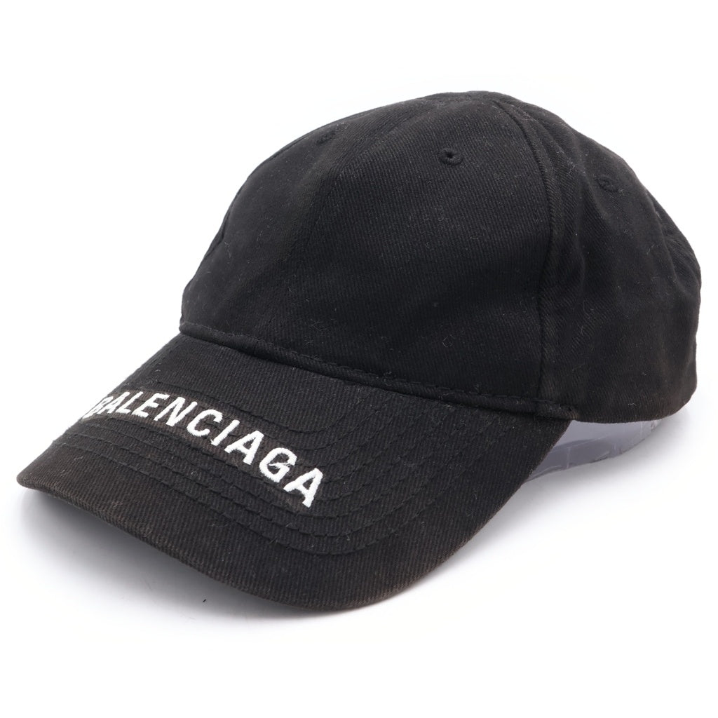 BALENCIAGA(バレンシアガ) ロゴ刺繍ベースボールキャップ ブラック #L