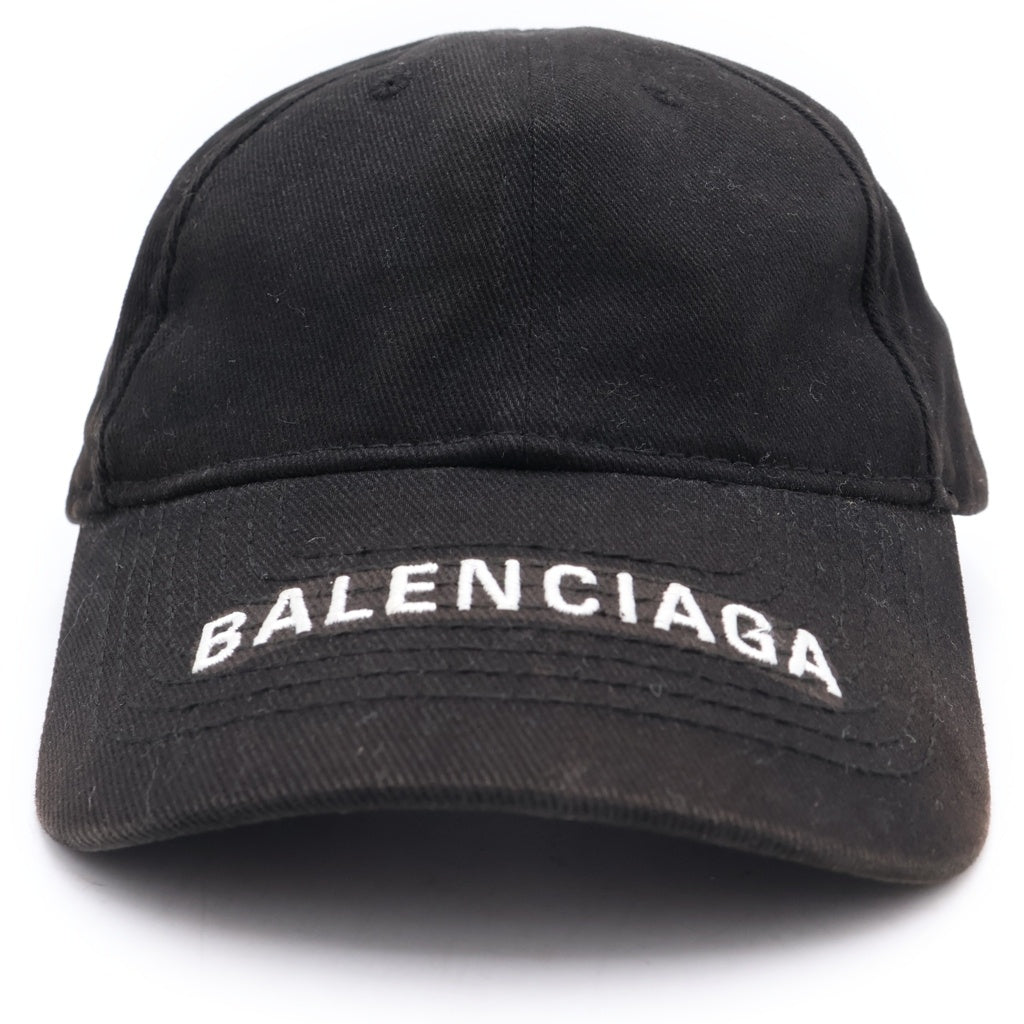 BALENCIAGA(バレンシアガ) ロゴ刺繍ベースボールキャップ ブラック #L