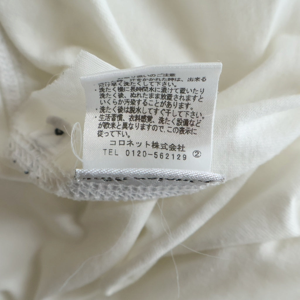 lucien pellat-finet(ルシアンペラフィネ) スカル モザイク調 プリント ロングスリーブTシャツ ホワイト #S