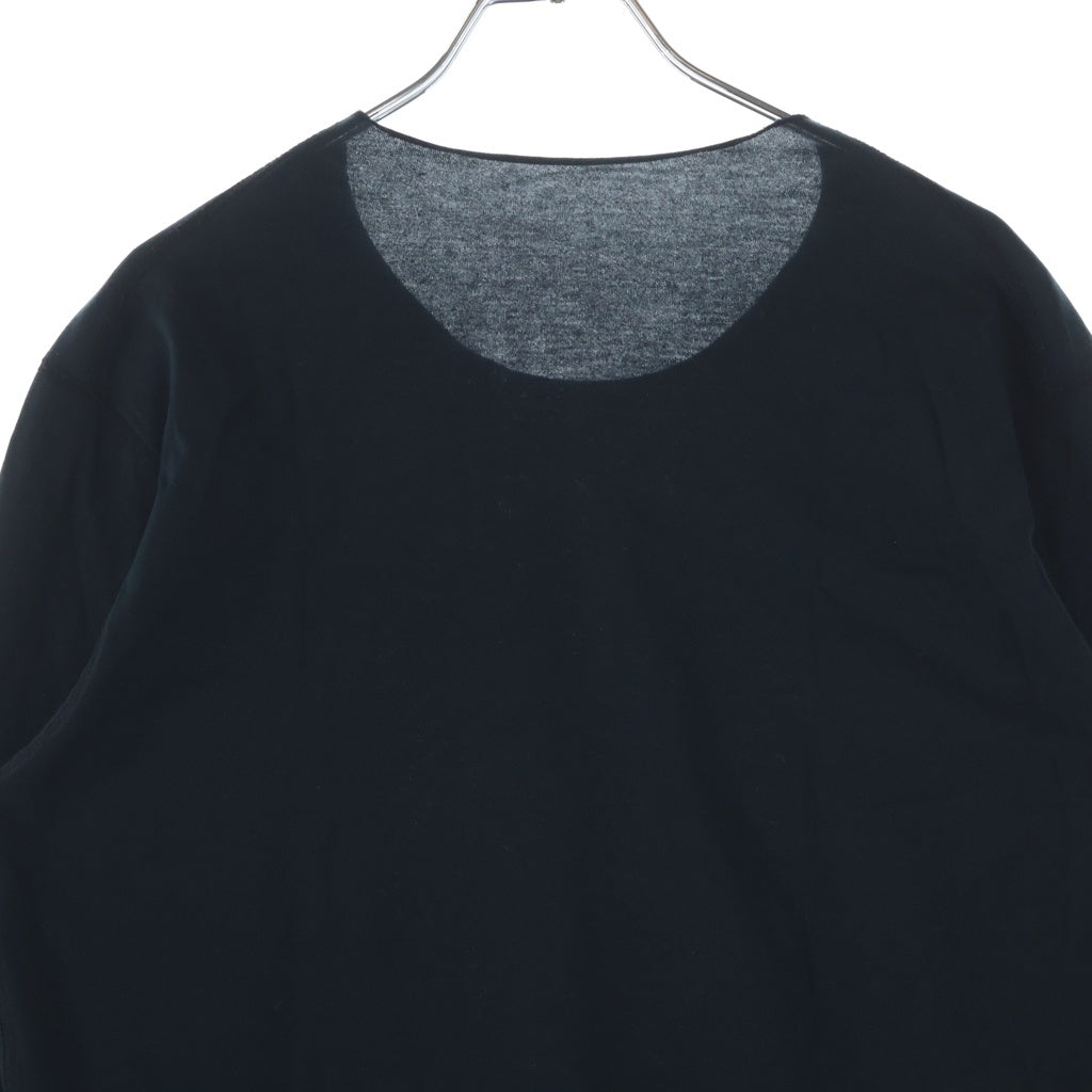 lucien pellat-finet(ルシアンペラフィネ) スカル モザイク調 フロントプリント ロングスリーブTシャツ ブラック #M