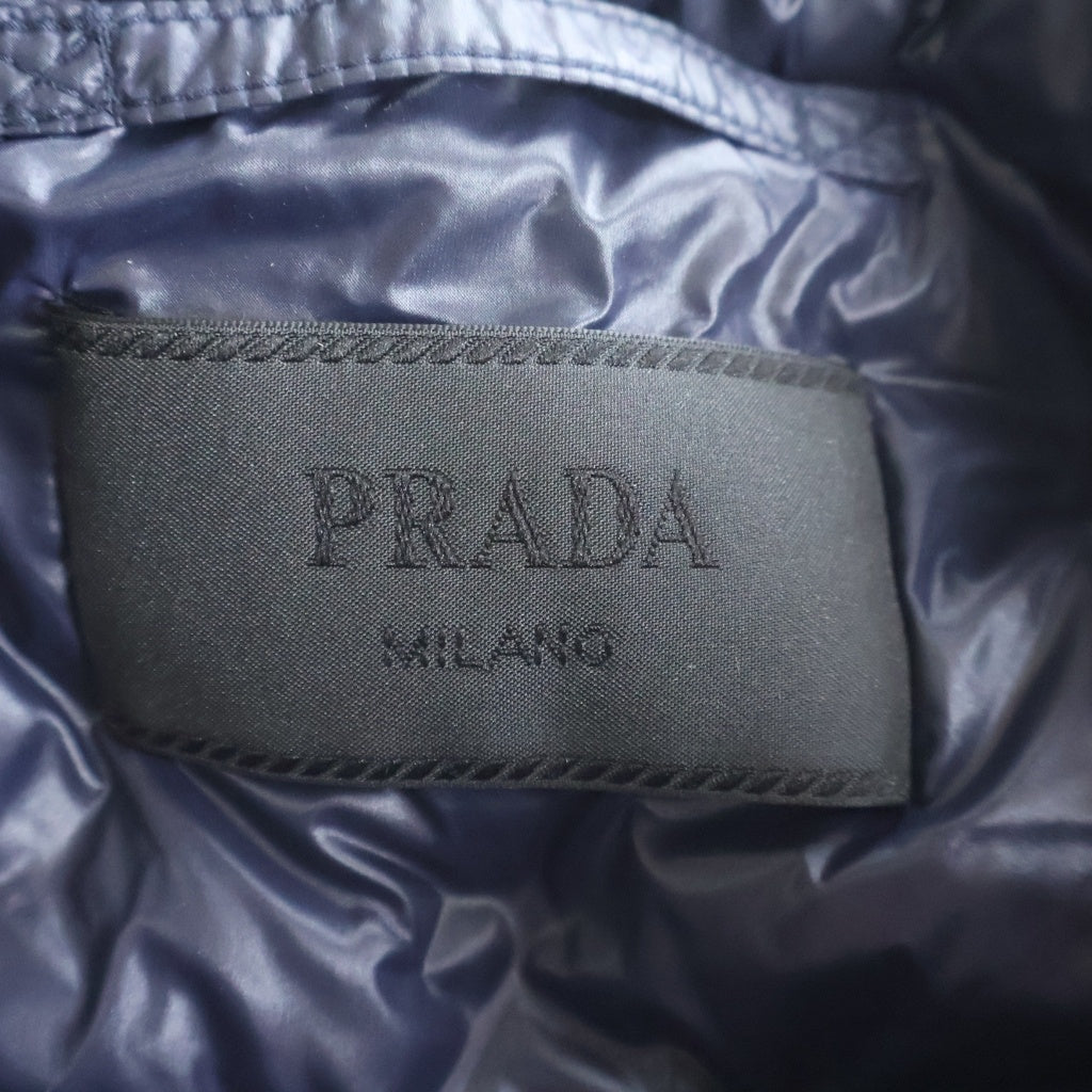 PRADA(プラダ) トライアングルロゴ ダウンジャケット ネイビー ナイロン #52