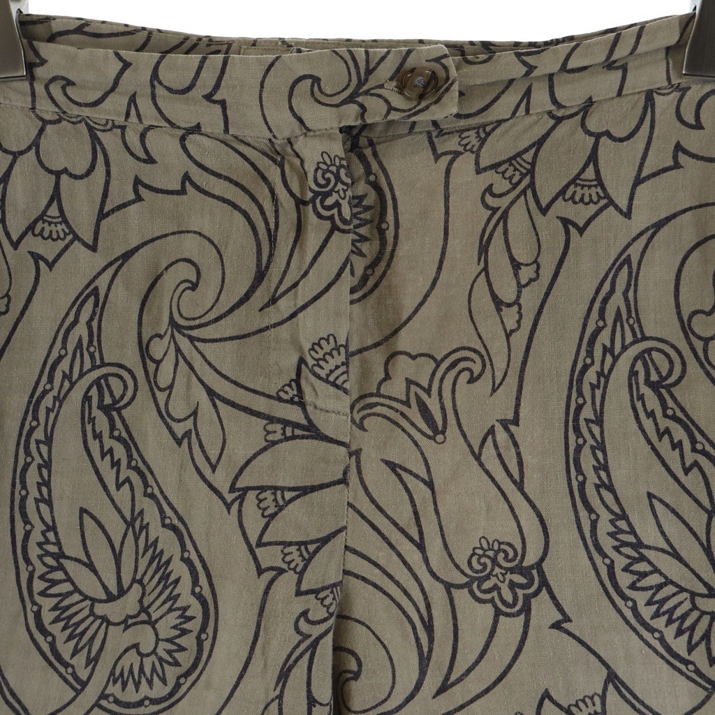ETRO(エトロ) 花柄 リネンパンツ ベージュ #40 レディース