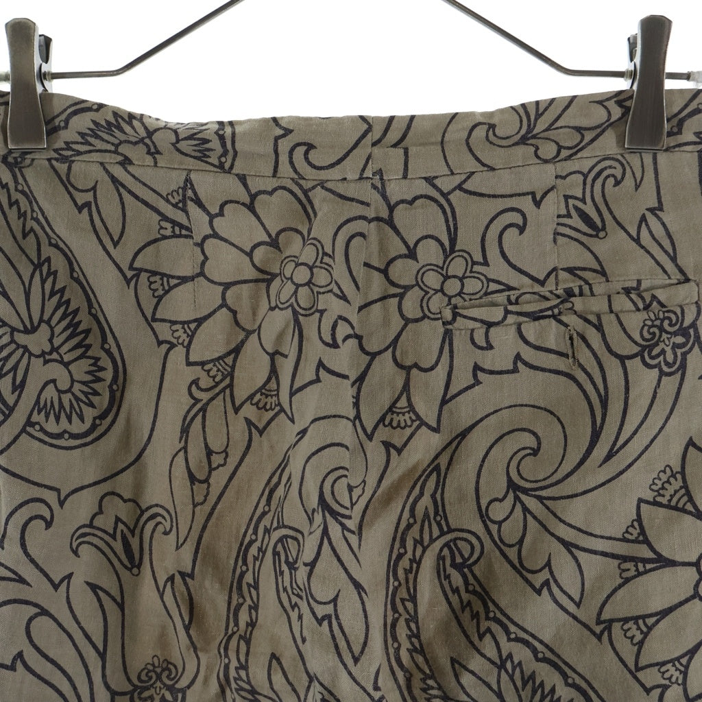 ETRO(エトロ) 花柄 リネンパンツ ベージュ #40 レディース