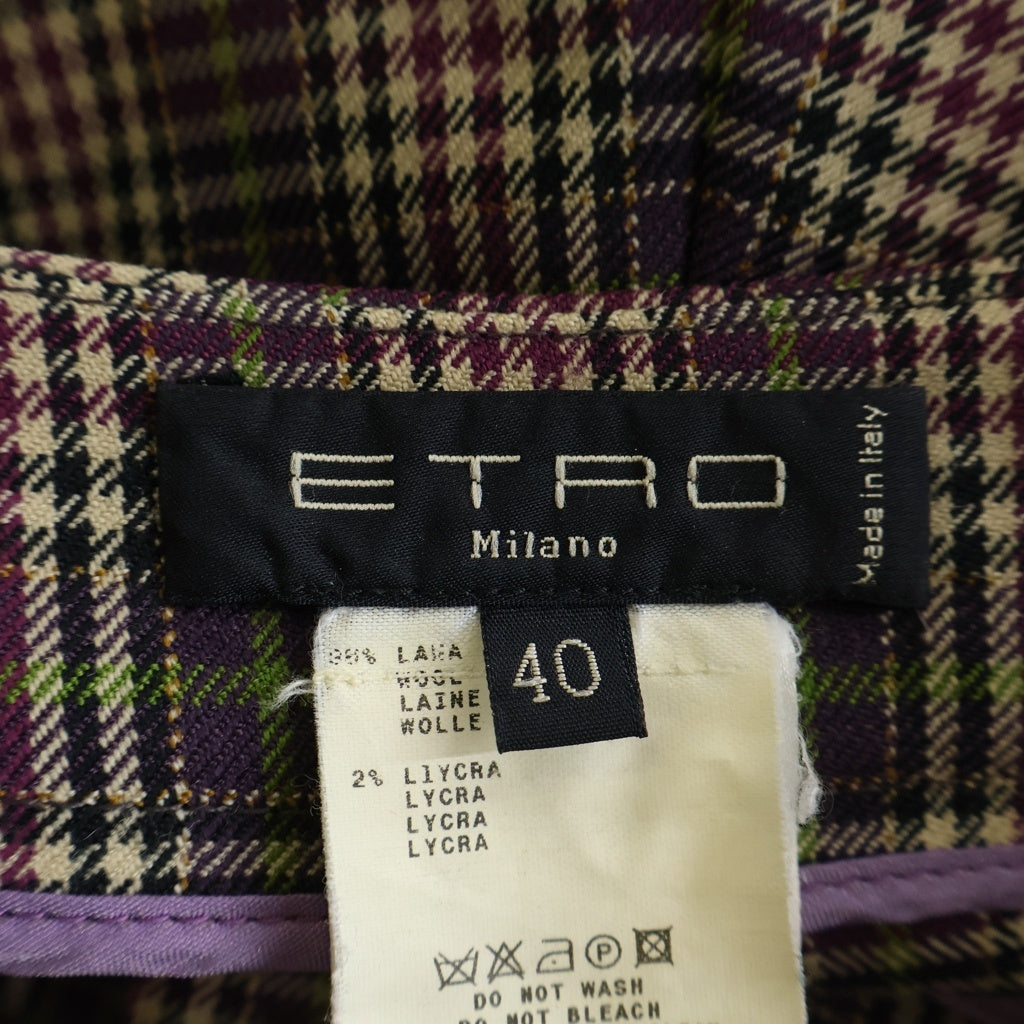 ETRO(エトロ) チェック柄 ストレートパンツ マルチカラー #40 レディース