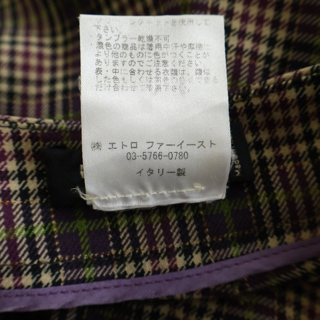 ETRO(エトロ) チェック柄 ストレートパンツ マルチカラー #40 レディース