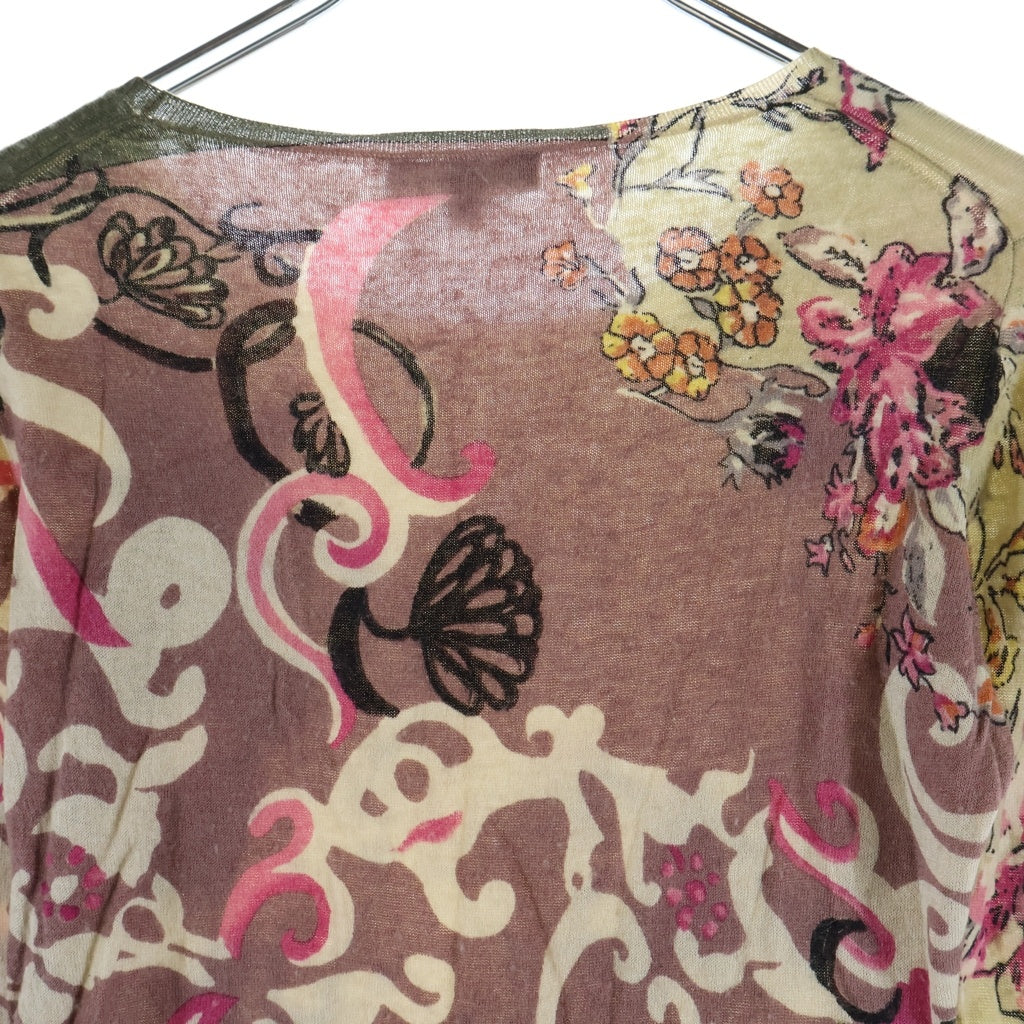 ETRO(エトロ) カシミヤ混 シルク総柄ニット ベージュ #40 レディース