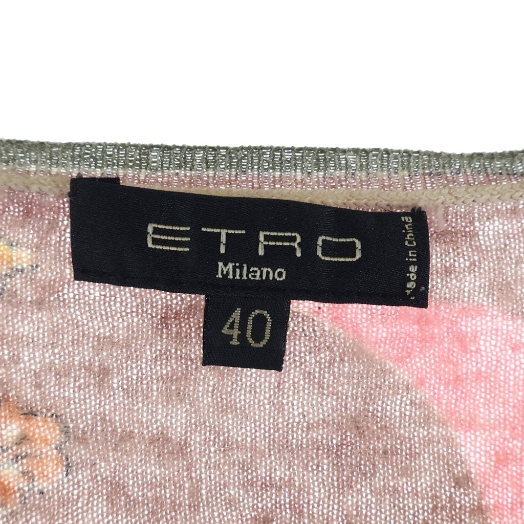 ETRO(エトロ) カシミヤ混 シルク総柄ニット ベージュ #40 レディース