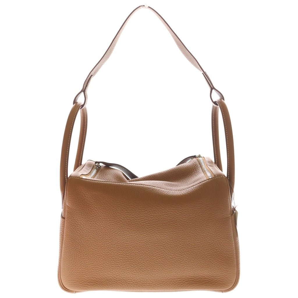 HERMES(エルメス) リンディ30 トリヨン クレマンス ゴールド ショルダーバッグ シルバー金具ブラウン □R刻印 レディース