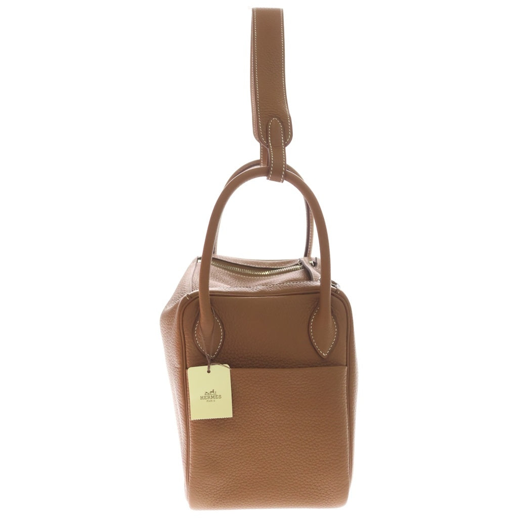 HERMES(エルメス) リンディ30 トリヨン クレマンス ゴールド ショルダーバッグ シルバー金具ブラウン □R刻印 レディース