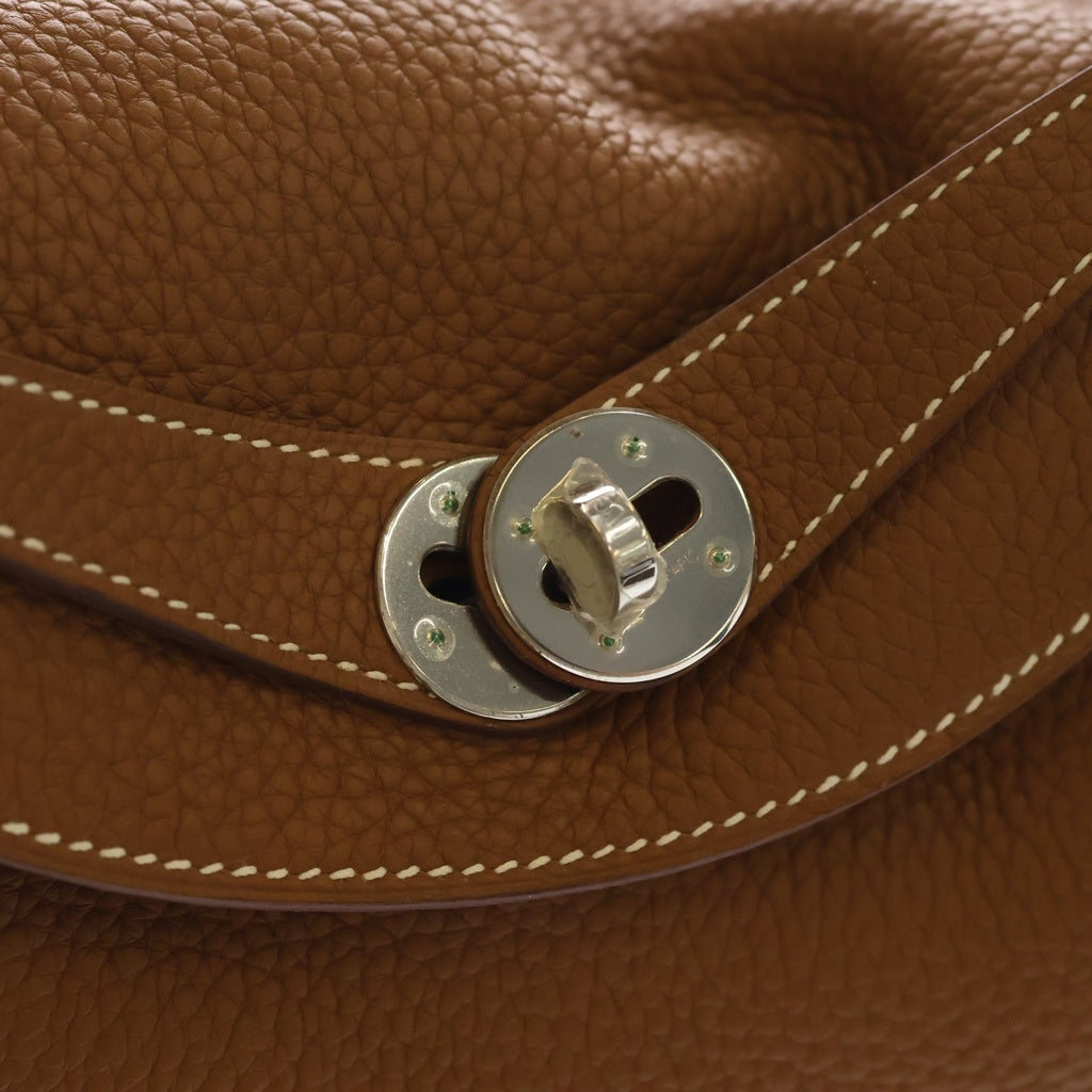 HERMES(エルメス) リンディ30 トリヨン クレマンス ゴールド ショルダーバッグ シルバー金具ブラウン □R刻印 レディース