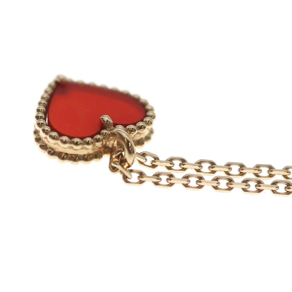 Van Cleef & Arpels(ヴァンクリーフアンドアーペル) スウィート ハート カーネリアン ネックレス Au750 K18PG ピンクゴールド レディース