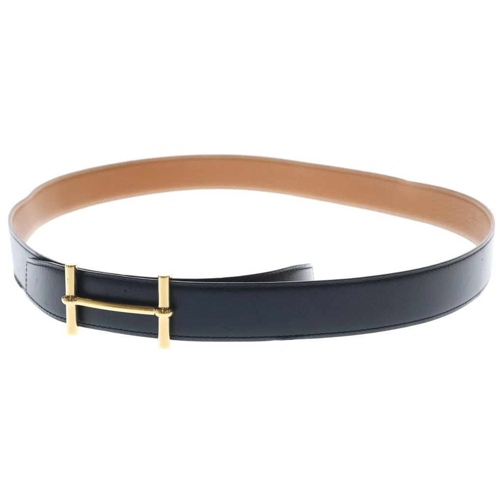 HERMES(エルメス) Hダンクル レザーベルト ブラック D刻印 #105 レディース