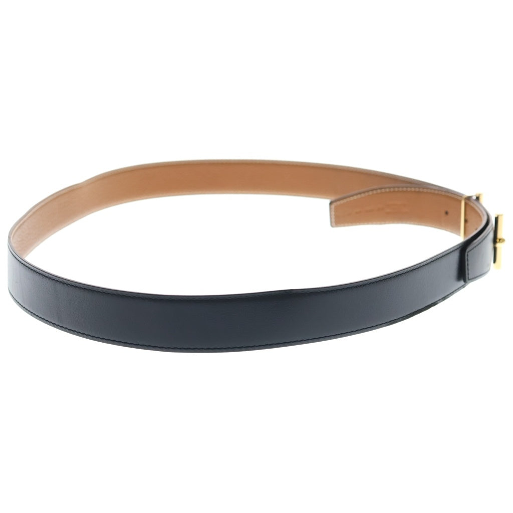 HERMES(エルメス) Hダンクル レザーベルト ブラック D刻印 #105 レディース