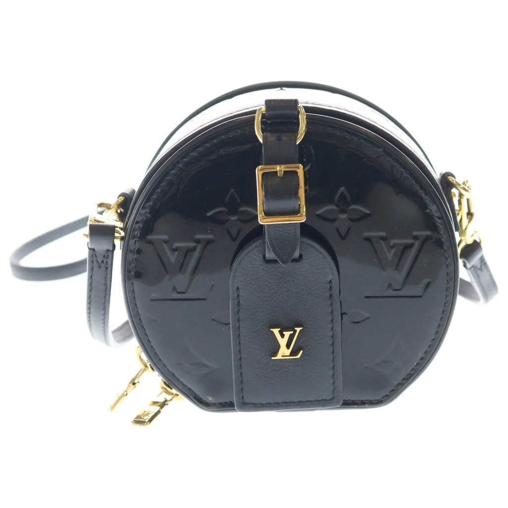 LOUIS VUITTON(ルイヴィトン) ヴェルニ ミニボワットシャポー ショルダーバッグ ミニバッグ ブラック ノワール パテントレザー M90469 ゴールド金具 レディース