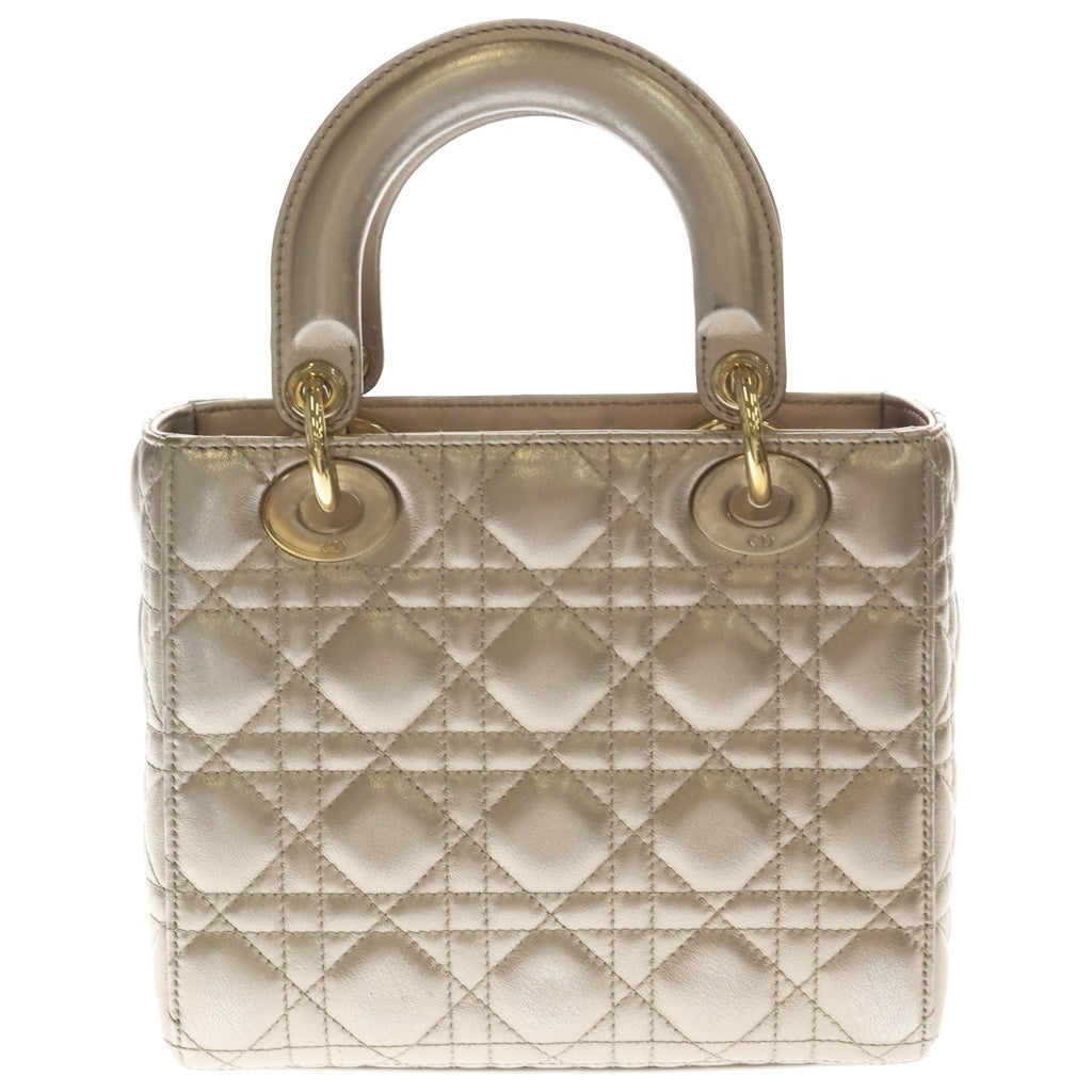 Christian Dior(クリスチャンディオール) Lady Dior MY ABCDIOR レディディオール マイABCディオール スモール ゴールド金具 カナージュ ゴールド レディース