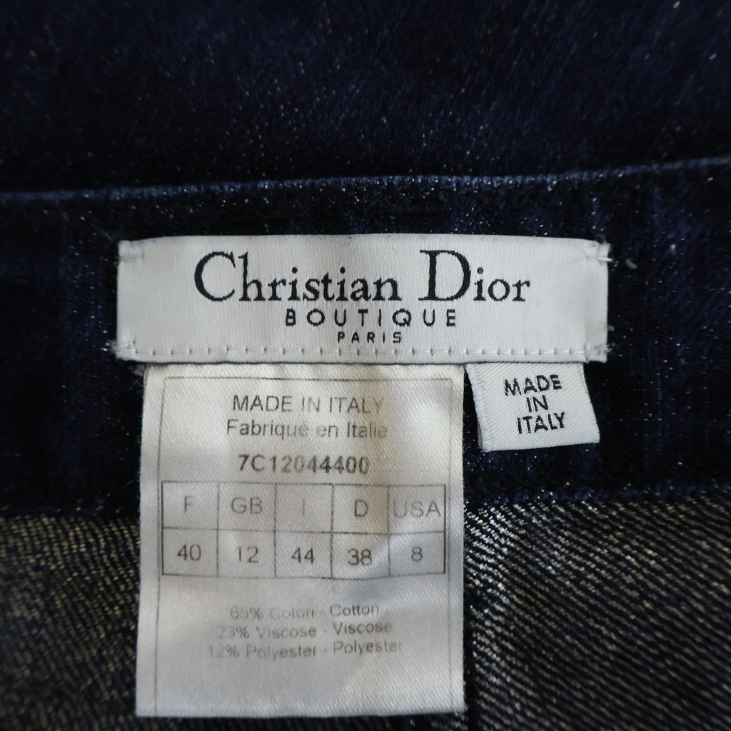 Christian Dior(クリスチャンディオール) ラメ入りデニムストレートパンツ インディゴブルー #40 7C12044400 レディース