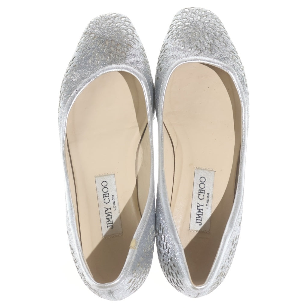 JIMMY CHOO(ジミーチュウ) グリッター フラットシューズ パンプス シルバー レディース