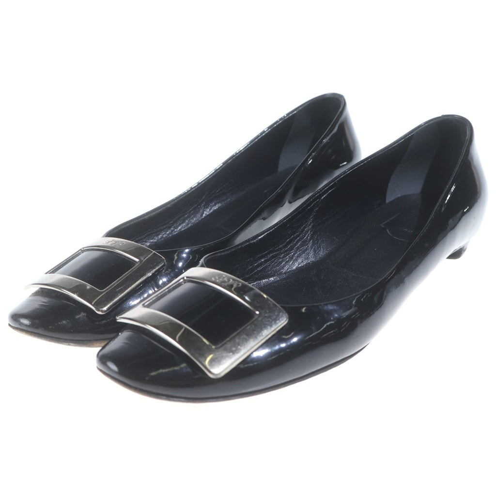 Roger Vivier(ロジェヴィヴィエ) パテントフラットシューズ パンプス エナメル ブラック レディース