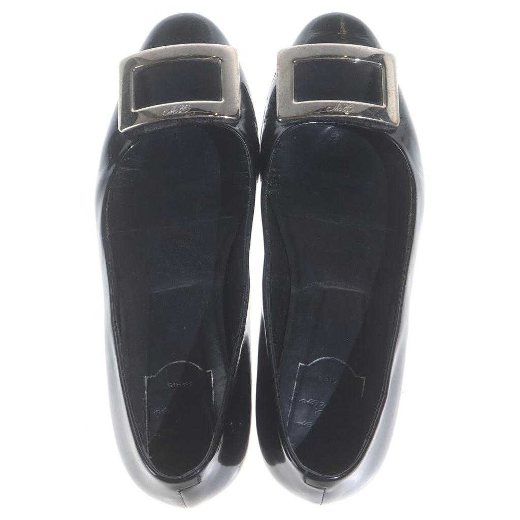 Roger Vivier(ロジェヴィヴィエ) パテントフラットシューズ パンプス エナメル ブラック レディース