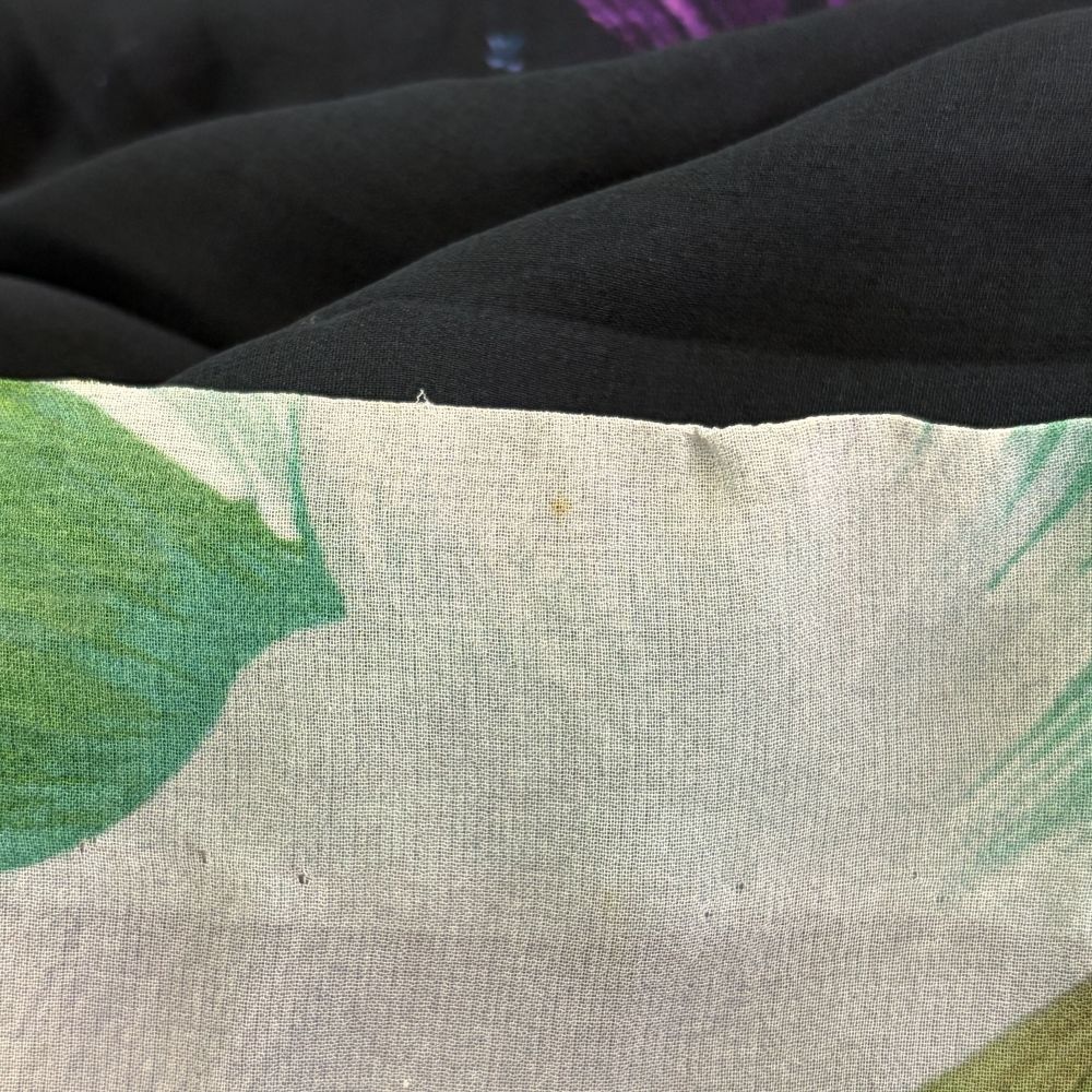 DRIES VAN NOTEN(ドリスヴァンノッテン) 花柄 シルク半袖ワンピース ドレス シースルー プリーツ ブラック レディース