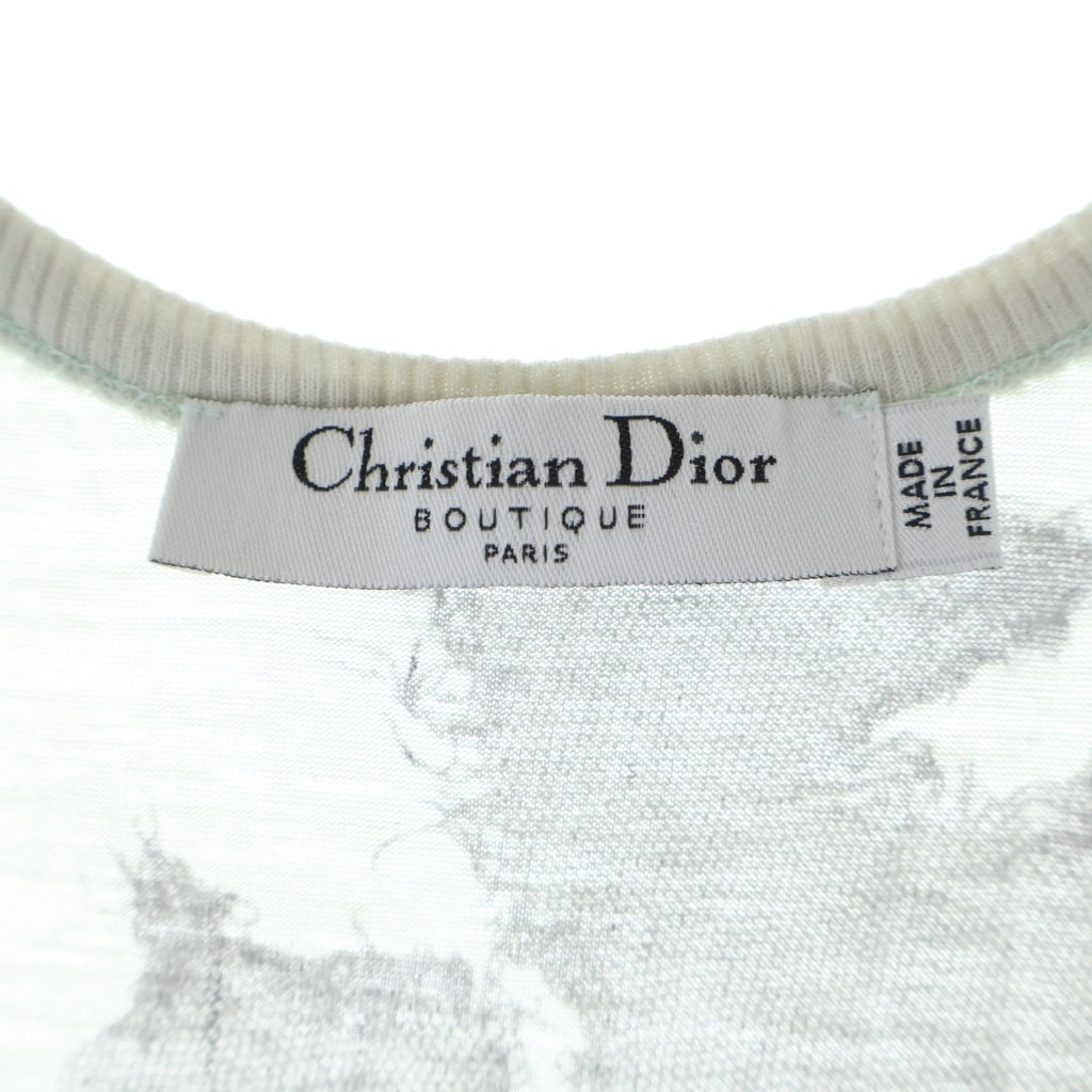 Christian Dior(クリスチャンディオール) 06SS ガリアーノ期 レースプリント ノースリーブトップス 両面プリント グレー レディース