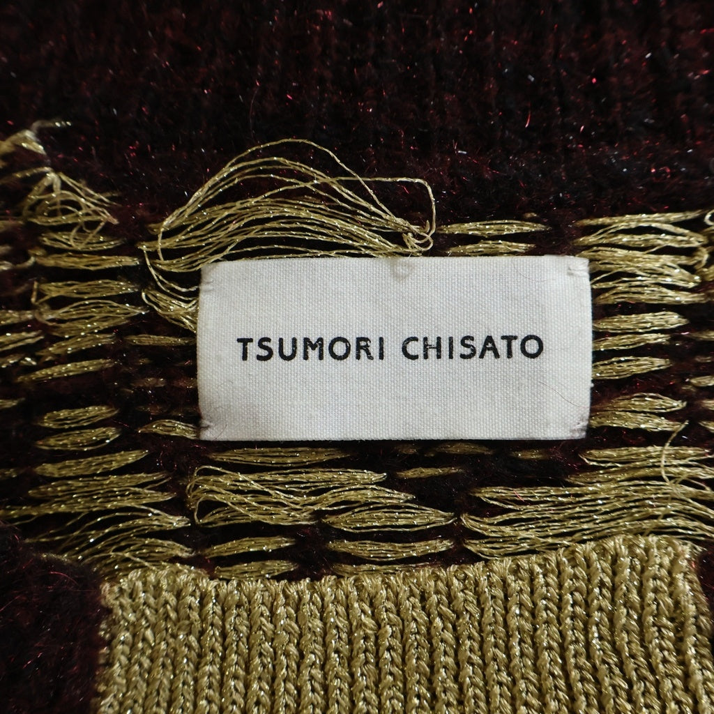 TSUMORI CHISATO(ツモリチサト) 総柄 オーバーサイズ ニット セーター ウール ナイロン TC78-KH63 レディース