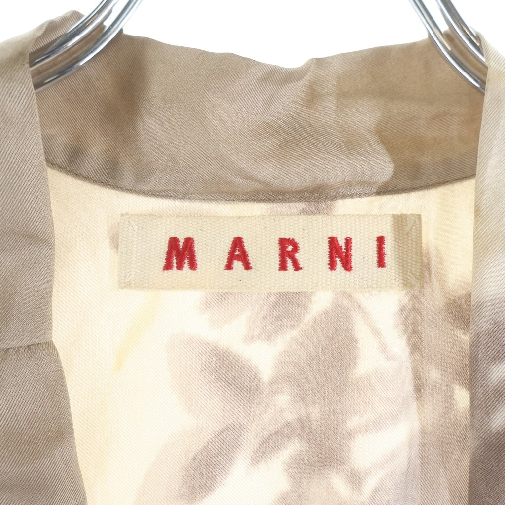 MARNI(マルニ) 花柄シルクノースリーブトップス 変形デザイン ベージュ レディース