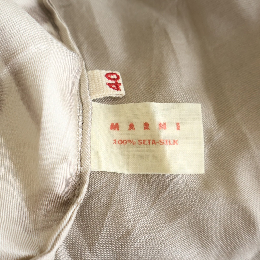 MARNI(マルニ) 花柄シルクノースリーブトップス 変形デザイン ベージュ レディース