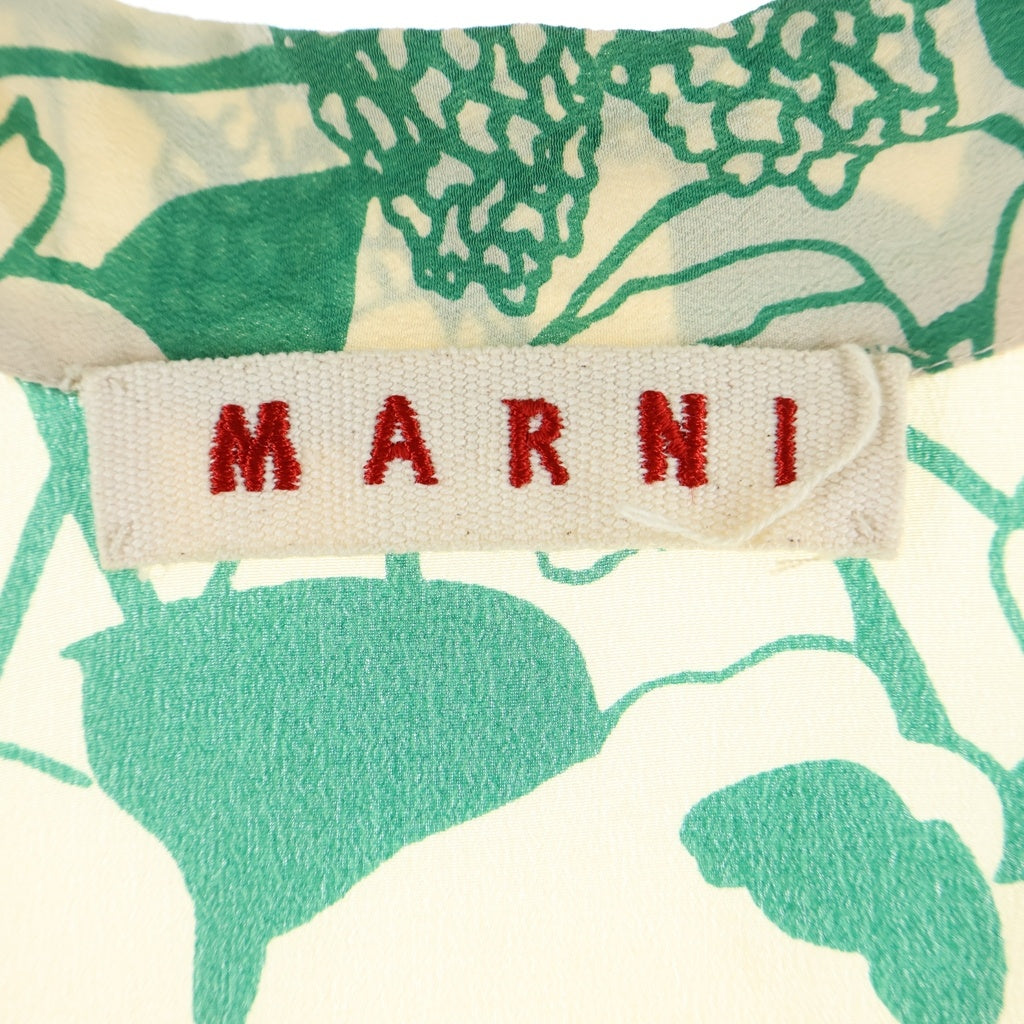 MARNI(マルニ) 総柄 シルク ノースリーブトップス 花柄 ベージュ/グリーン レディース