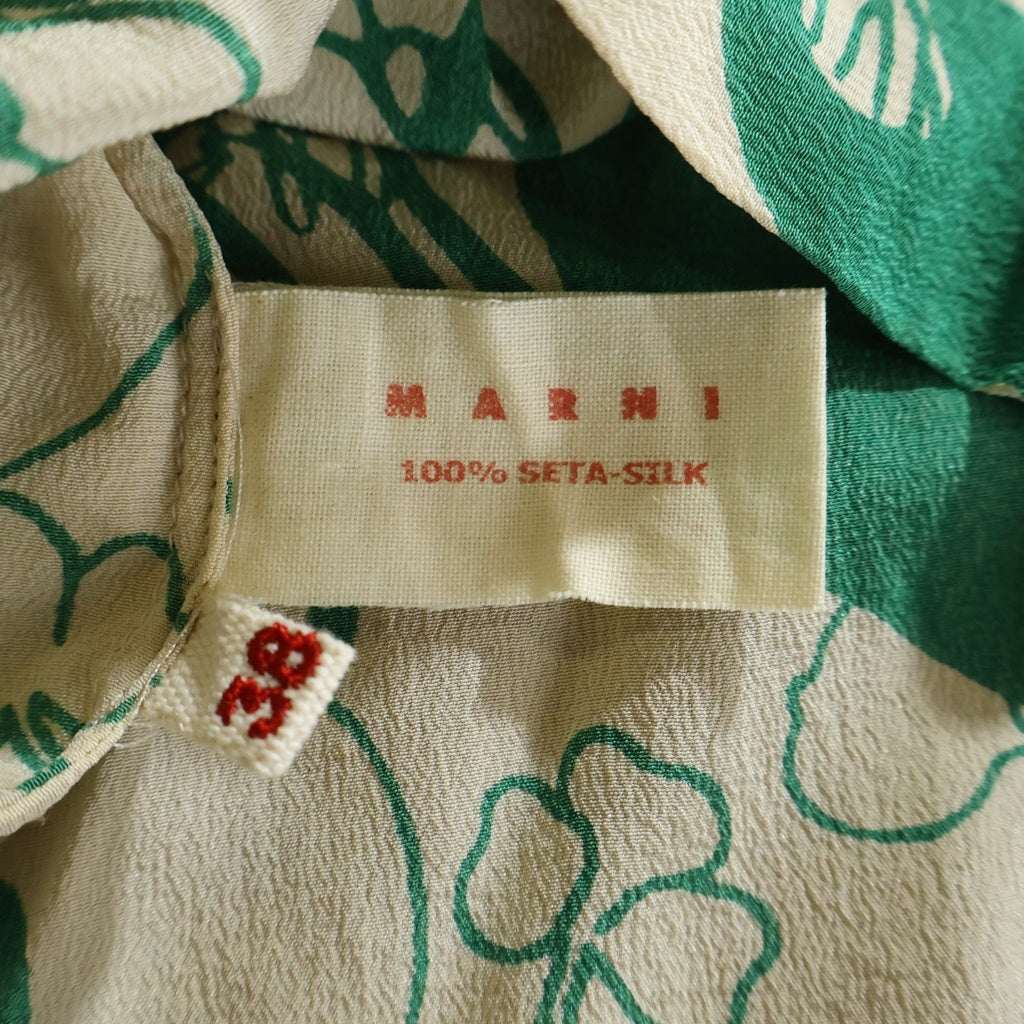 MARNI(マルニ) 総柄 シルク ノースリーブトップス 花柄 ベージュ/グリーン レディース