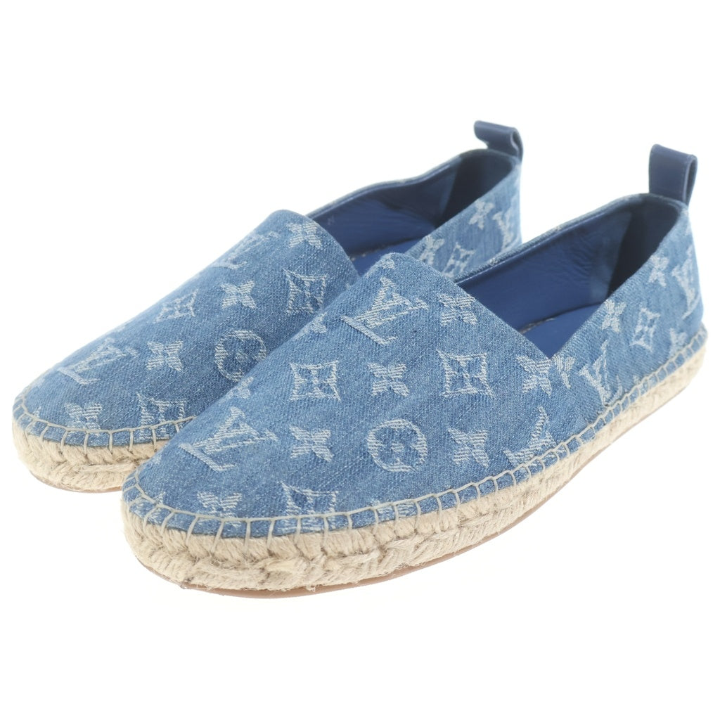 LOUIS VUITTON(ルイヴィトン) モノグラムデニム エスパドリーユ フラットシューズ スリッポン インディゴブルー #38