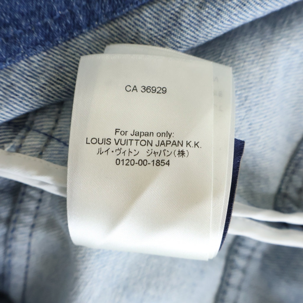 LOUIS VUITTON(ルイヴィトン) 24AW RM242MM JEE HRA26W モノグラム パッチワークデニムポロシャツ インディゴブルー #M