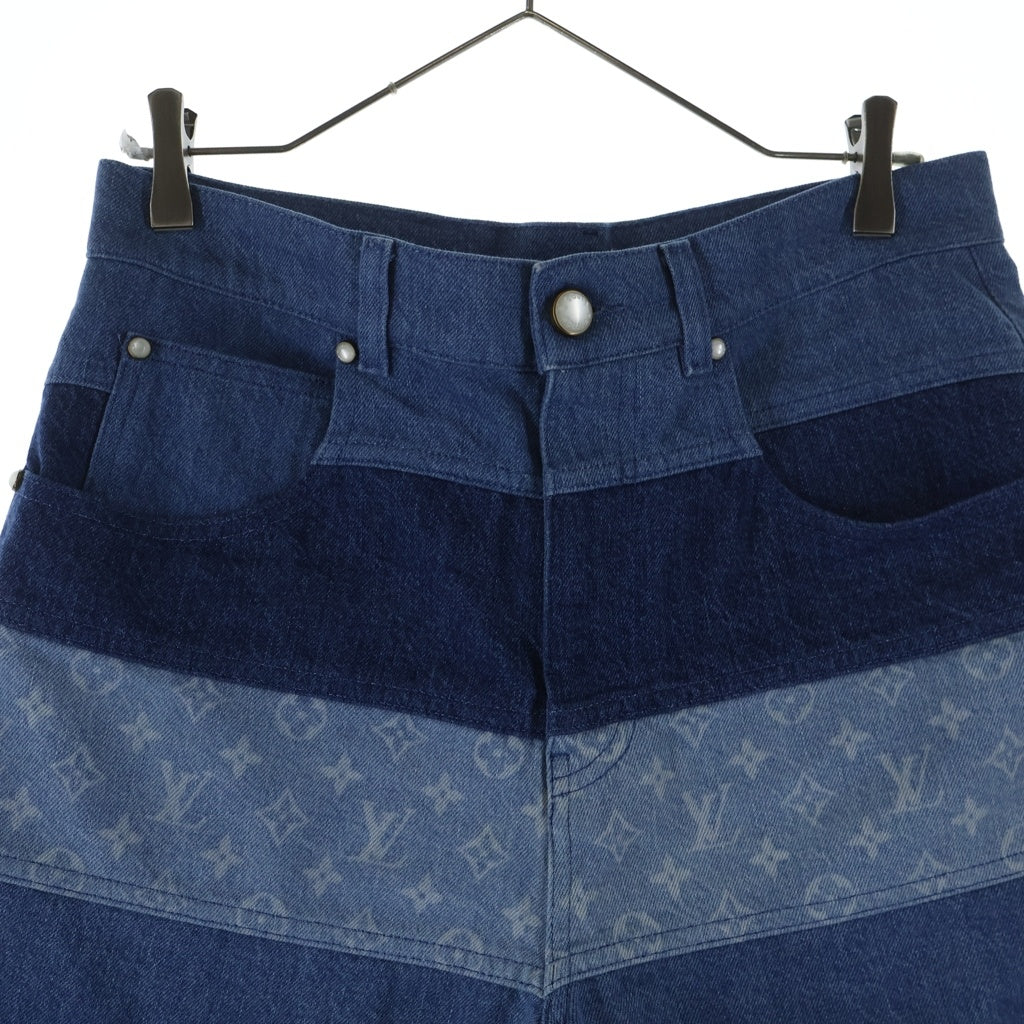 LOUIS VUITTON(ルイヴィトン) 24AW RM242MM JEE HRD27W モノグラム パッチワークデニムパンツ インディゴブルー #28