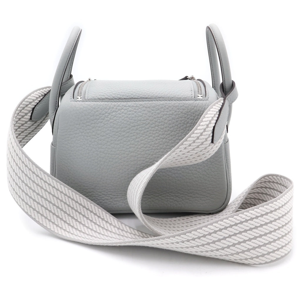 HERMES(エルメス) リンディ ミニ トリヨンクレマンス シルバー金具 ショルダーバッグ G刻印 ブルーグラシエ レディース