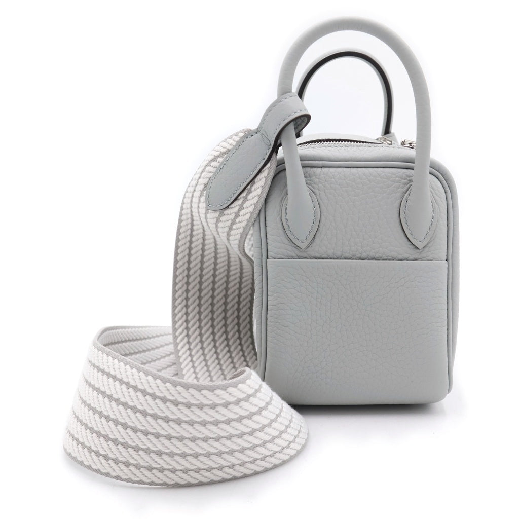 HERMES(エルメス) リンディ ミニ トリヨンクレマンス シルバー金具 ショルダーバッグ G刻印 ブルーグラシエ レディース