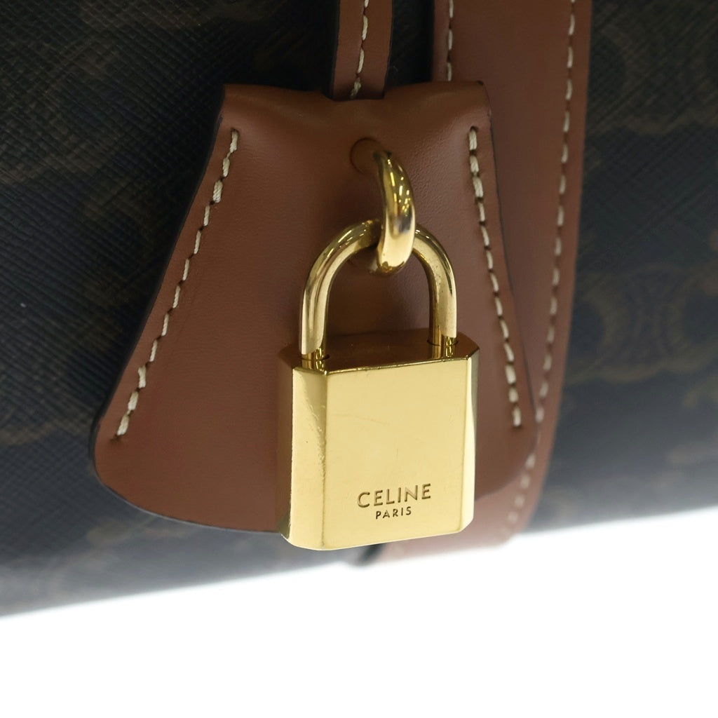 CELINE(セリーヌ) トリオンフ ボストンバック 2wayバック ミディアム PVC レザー ブラウン 121322CAS レディース