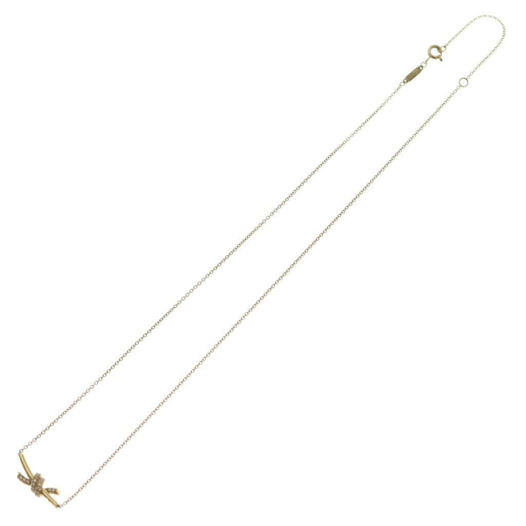 TIFFANY & Co.(ティファニー) ノット スモール ダイヤ ペンダントネックレス イエローゴールド レディース