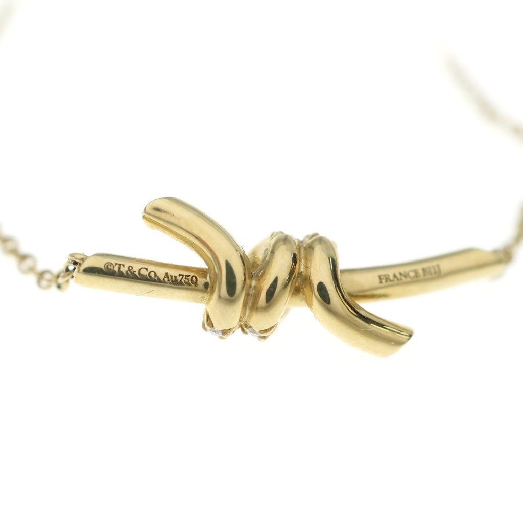 TIFFANY & Co.(ティファニー) ノット スモール ダイヤ ペンダントネックレス イエローゴールド レディース