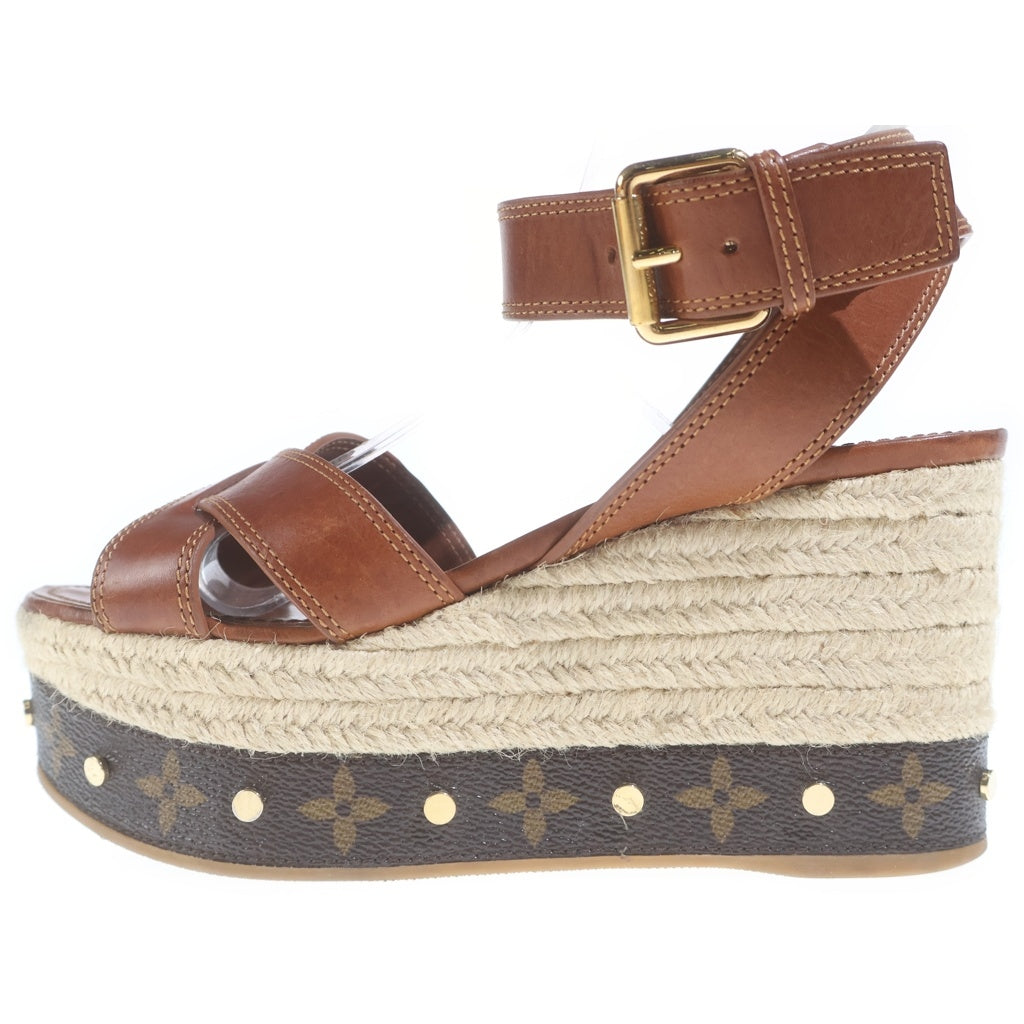 LOUIS VUITTON(ルイヴィトン) バウンダリーライン 厚底サンダル ブラウン #35 1/2 レディース