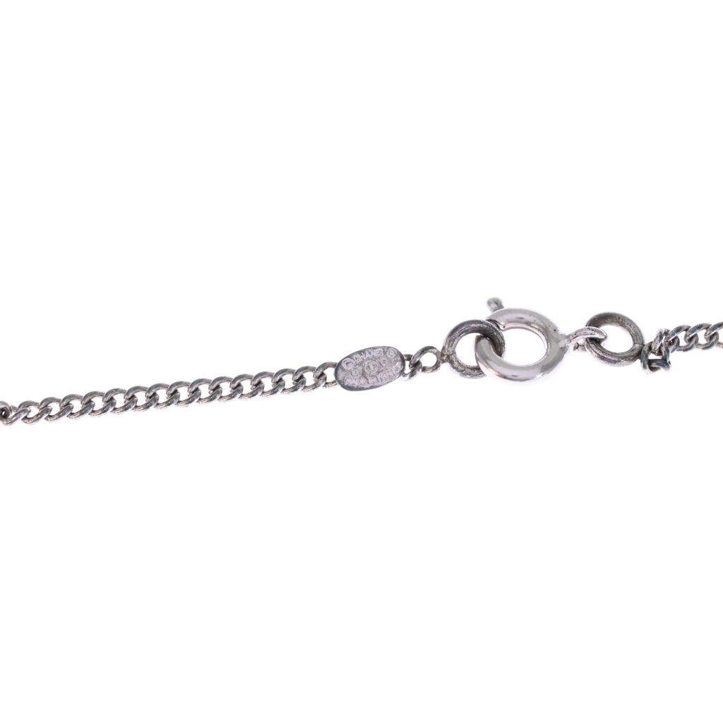 CHANEL(シャネル) ココマーク ラインストーン ネックレス ペンダント チェーン シルバー レディース