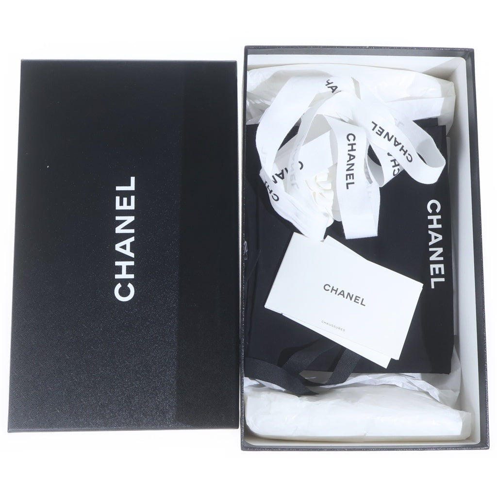 CHANEL(シャネル) ココマーク バレリーナ フラットシューズ パンプス ラムスキン レザー ベージュ/ブラック G02819 レディース