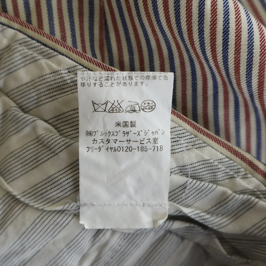 BROOKS BROTHERS(ブルックス ブラザーズ) ウールリネン ストレートパンツ スラックス ストライプ レッド/ホワイト/ブルー