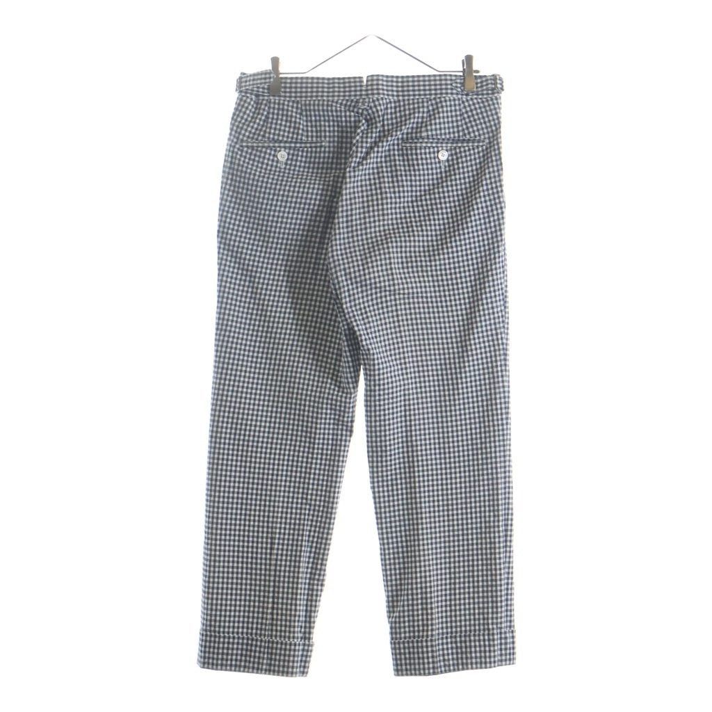 BROOKS BROTHERS(ブルックス ブラザーズ) ギンガムチェック コットンストレートパンツ スラックス ネイビー/ホワイト 94846026