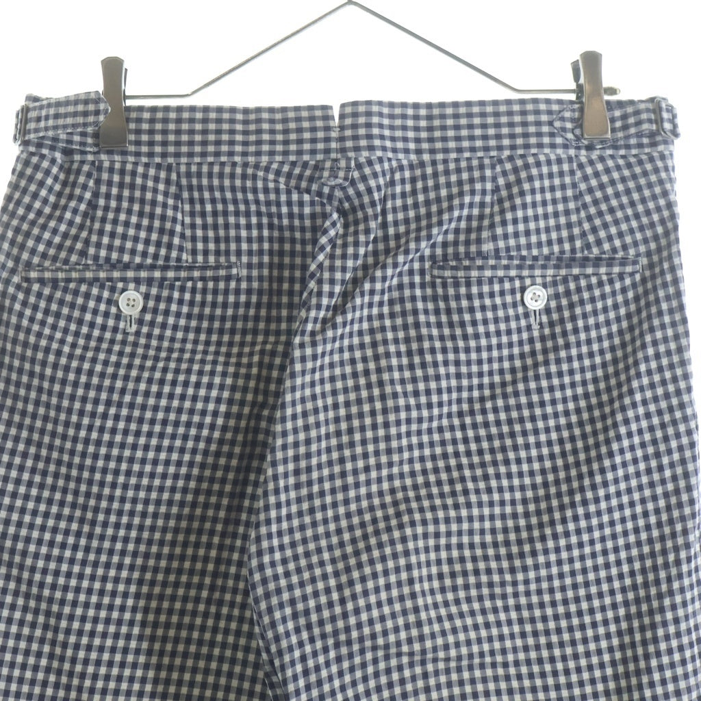 BROOKS BROTHERS(ブルックス ブラザーズ) ギンガムチェック コットンストレートパンツ スラックス ネイビー/ホワイト 94846026