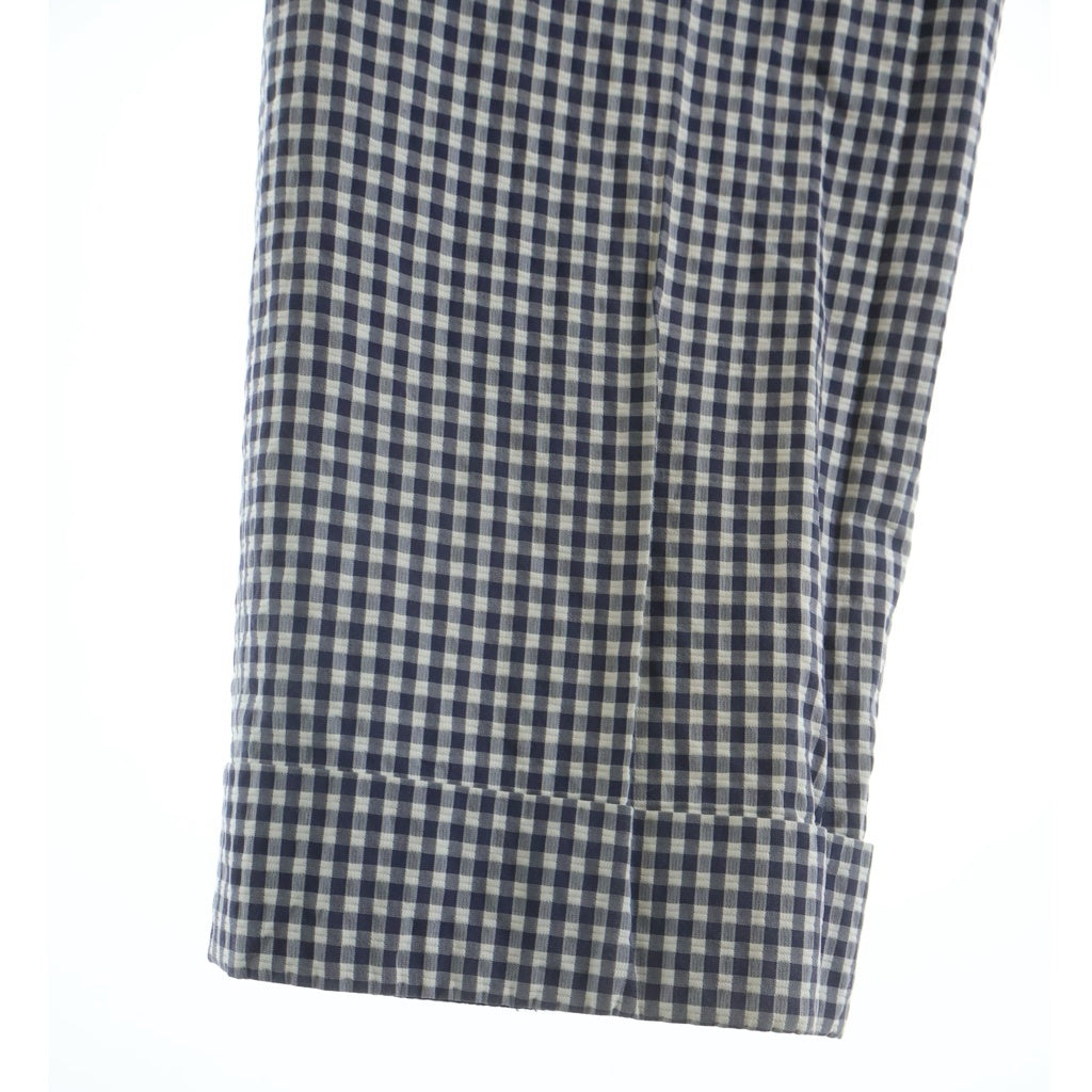 BROOKS BROTHERS(ブルックス ブラザーズ) ギンガムチェック コットンストレートパンツ スラックス ネイビー/ホワイト 94846026