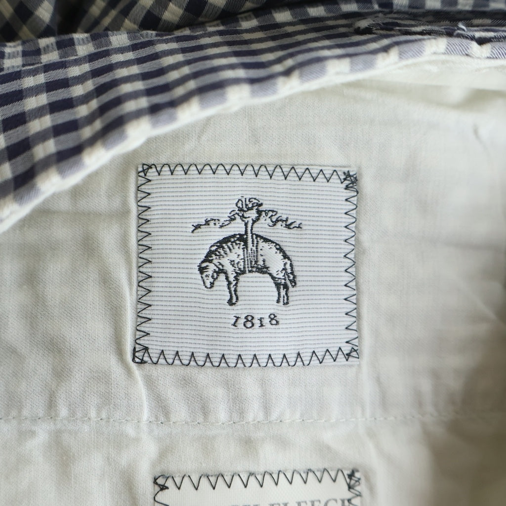 BROOKS BROTHERS(ブルックス ブラザーズ) ギンガムチェック コットンストレートパンツ スラックス ネイビー/ホワイト 94846026