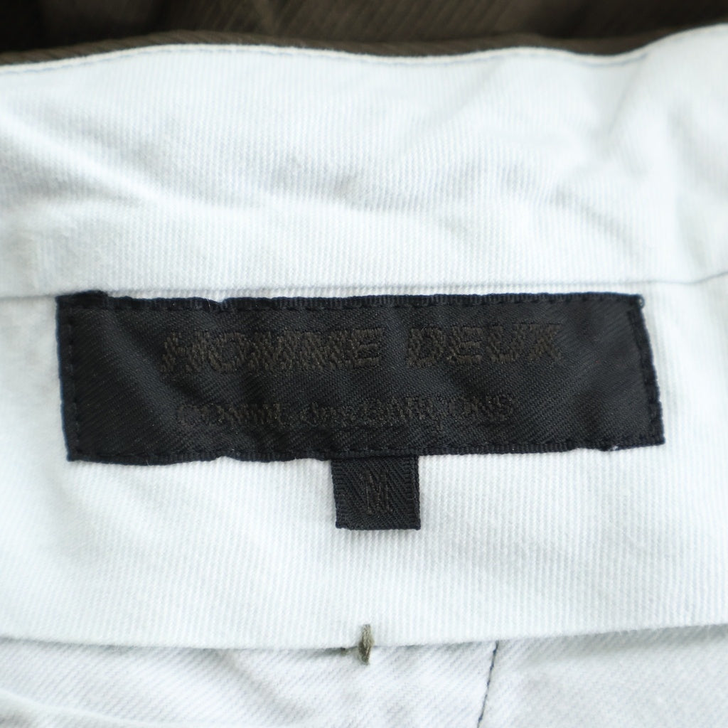 COMME des GARCONS(コムデギャルソン) 22AW ポリエステル縮絨 タックパンツ スラックス カーキ AD2022 DJ-P035