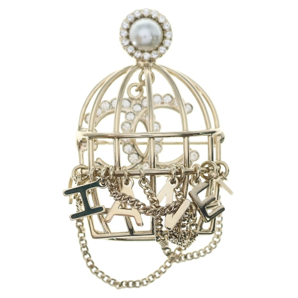 CHANEL(シャネル) ココマーク 鳥かご モチーフ ブローチ ピンバッジ ゴールド B25V レディース