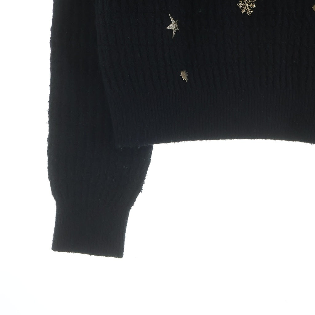 CHANEL(シャネル) マルチアイコン ビジュー装飾長袖ニット セーター ココマーク カシミヤ ブラック P59735K07810 レディース