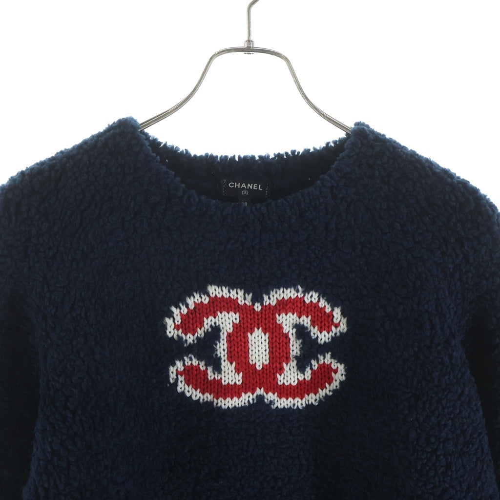 CHANEL(シャネル) ココマーク ウール アクリル 長袖ニット セーター カシミヤ混 ロゴ ネイビー P6253K48070 レディース